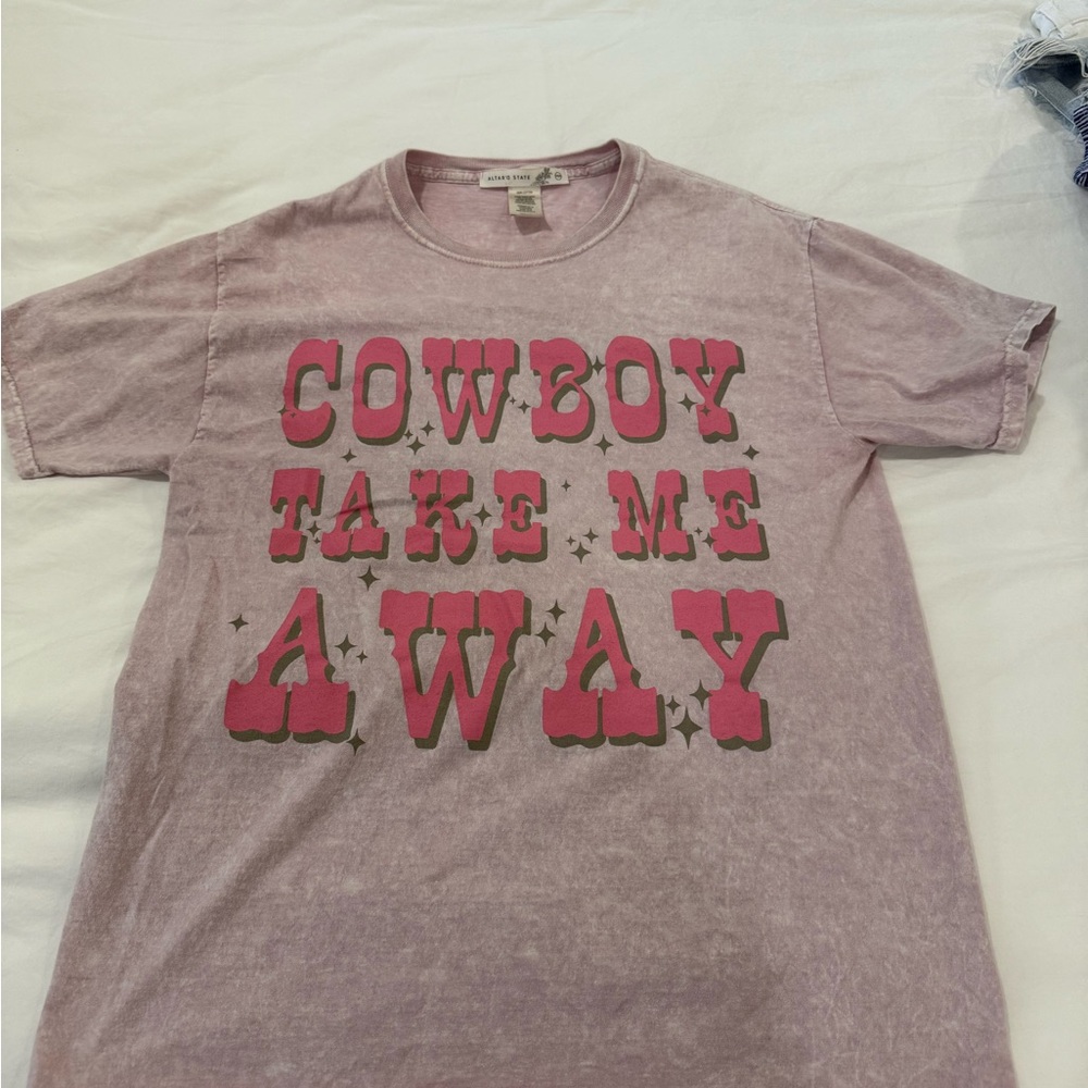 Altar'd State Pink 'Cowboy Take Me Away' Tee